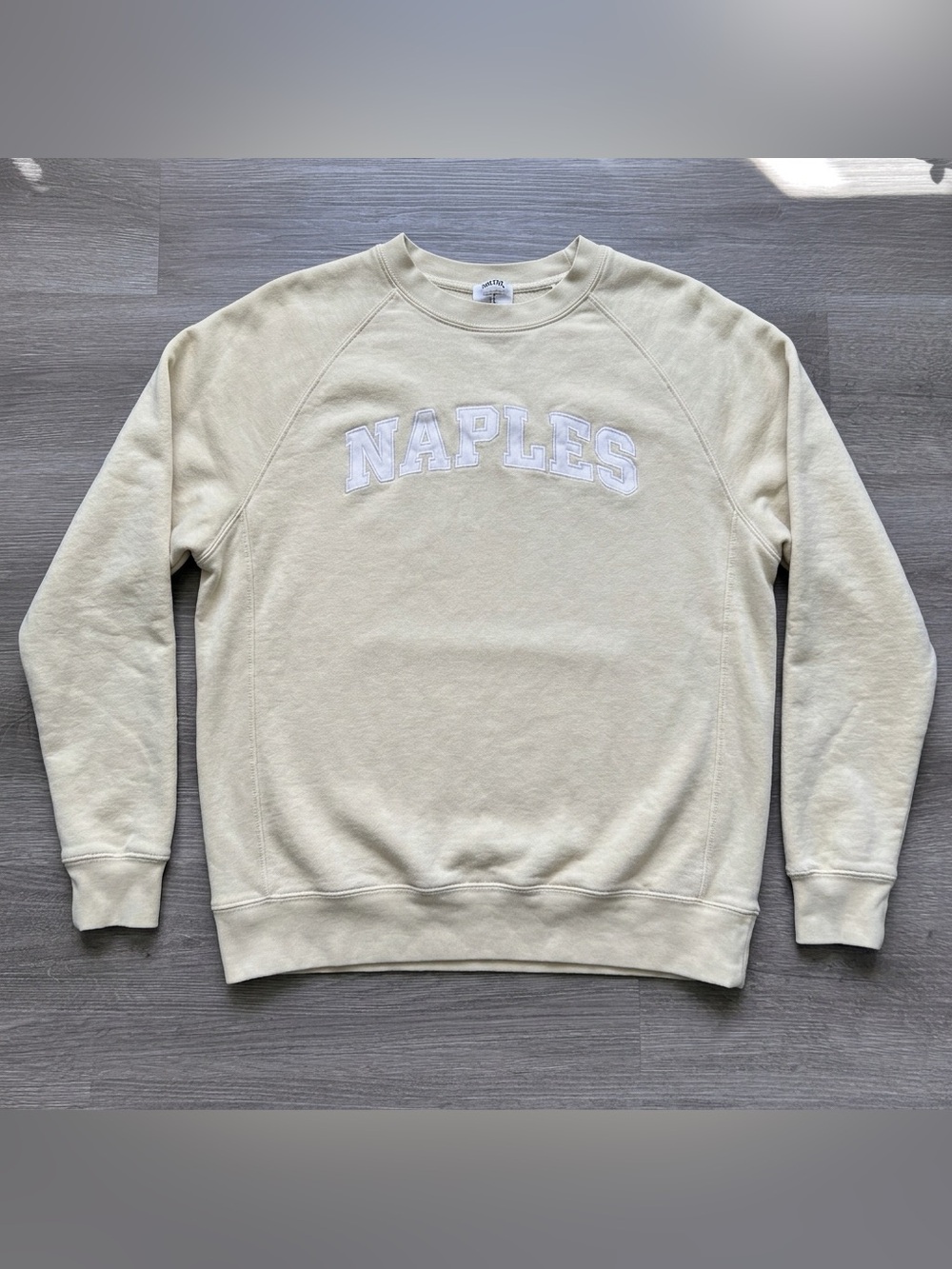 Vintage Naples Oarsman pale yellow Crewneck Sweatshirt - size M